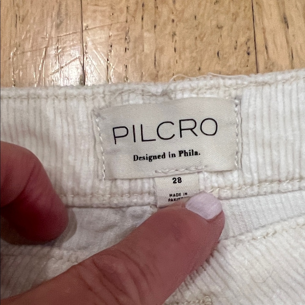 Pilcro Cream Corduroy Trousers